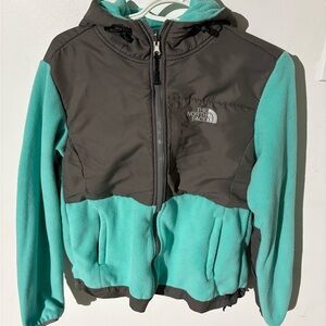 The North Face Women's Hoodie - Aqua and Charcoal